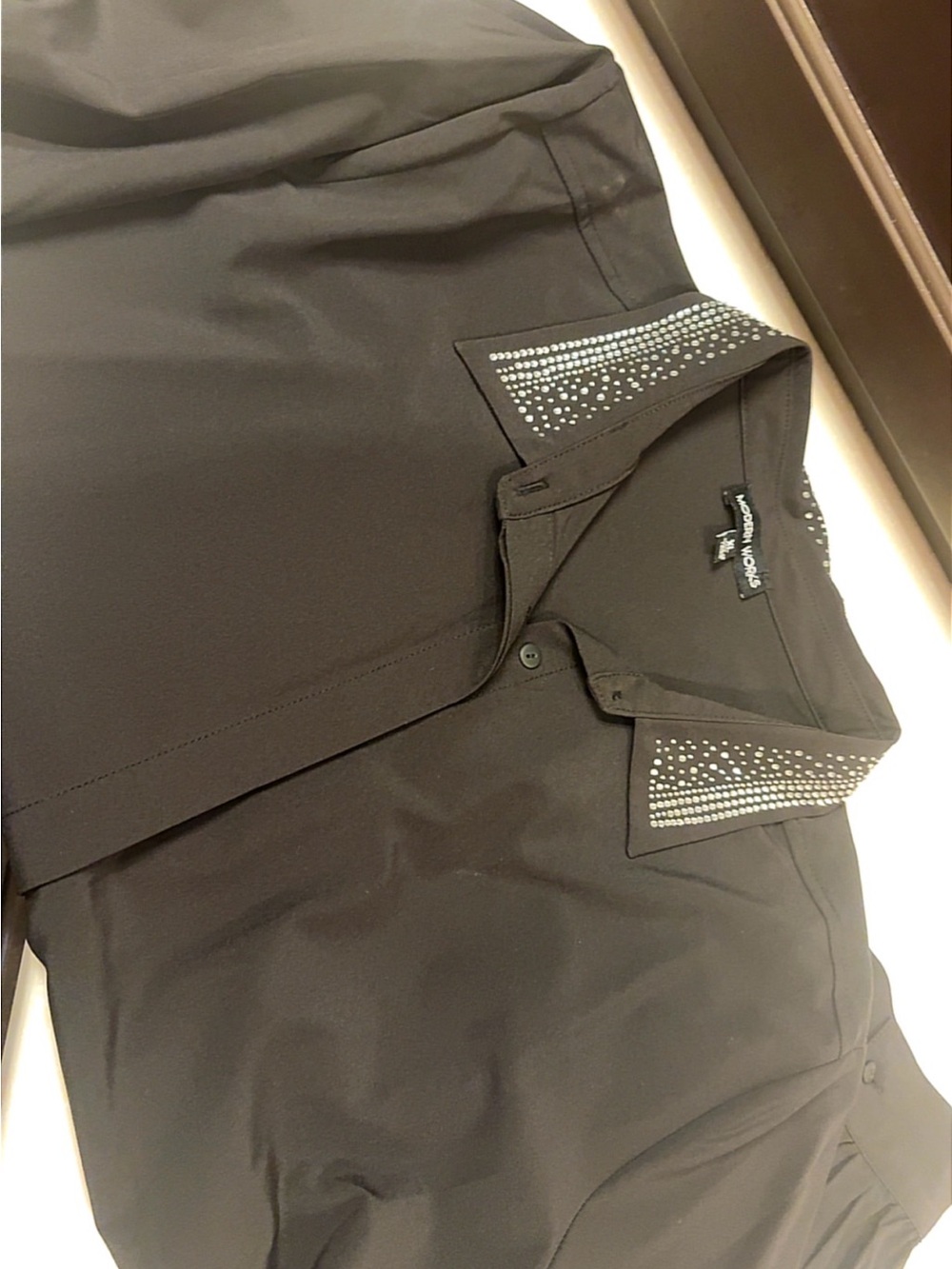 Modern Works Rhinestone-Collar Button-Down Blouse